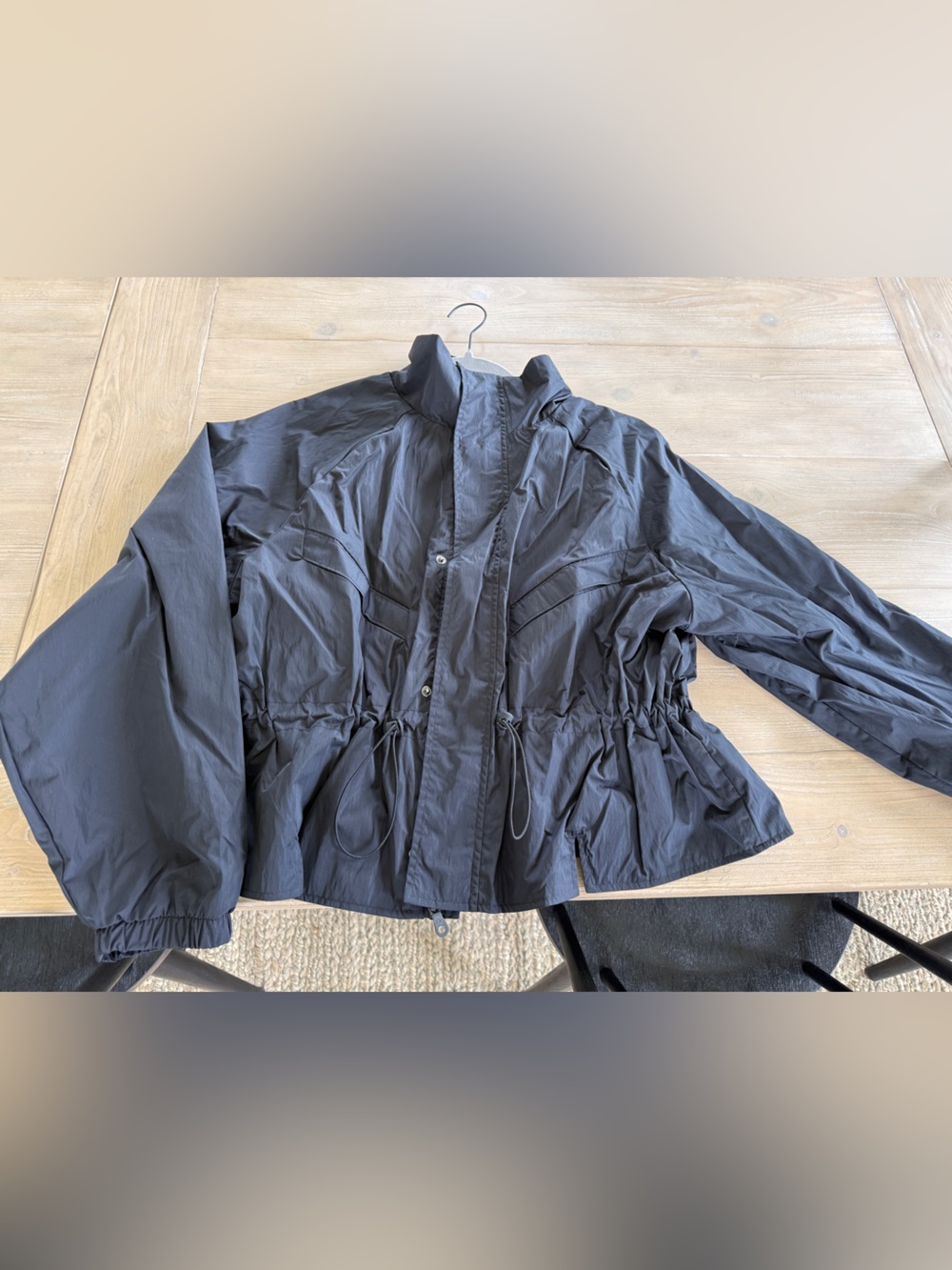 NWT Offline Cropped Black Drawstring Lightweight Bomber Jacket